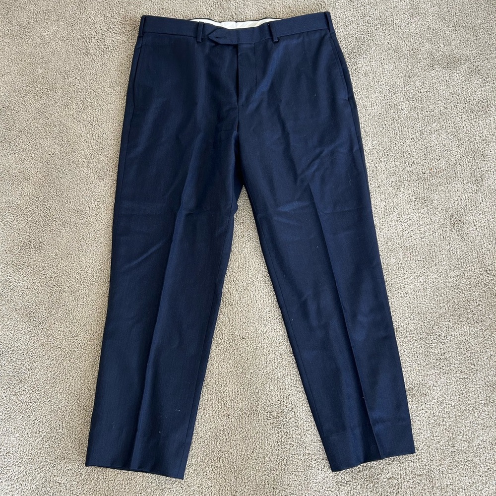 Brooks Brothers Blue Dress Pants Classic Tailored Wool Blend